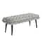Hello Honey® Modern Boho Gray & Black Chunky Woven Velvet Bench